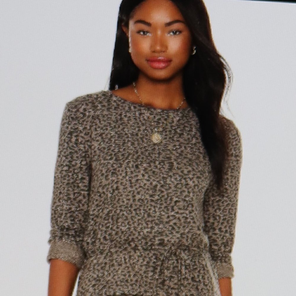 Majorelle Sabrina Top In Sable Leopard Size M - Picture 1 of 5